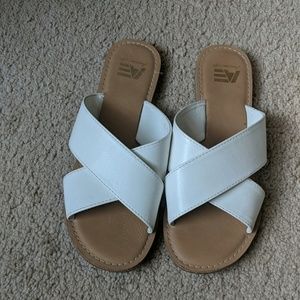 White American Eagle Slides Size 9